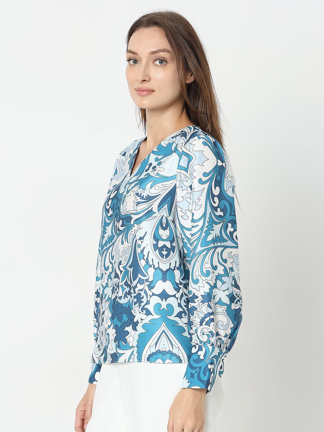 Blue Printed Top