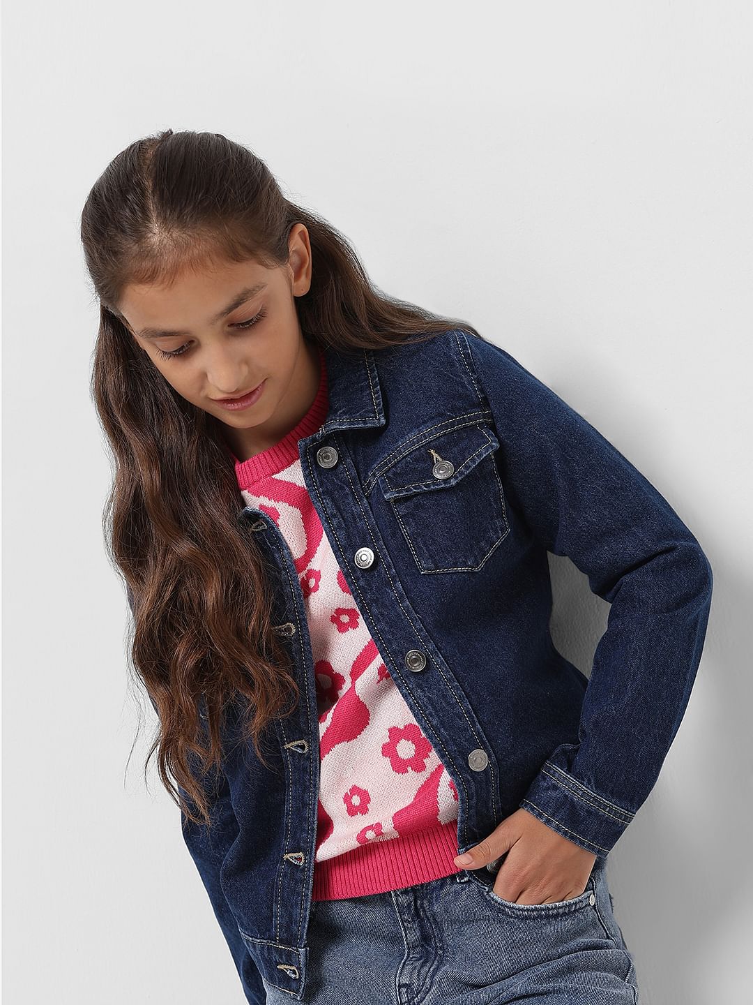 Girl Dark Blue Denim Jacket