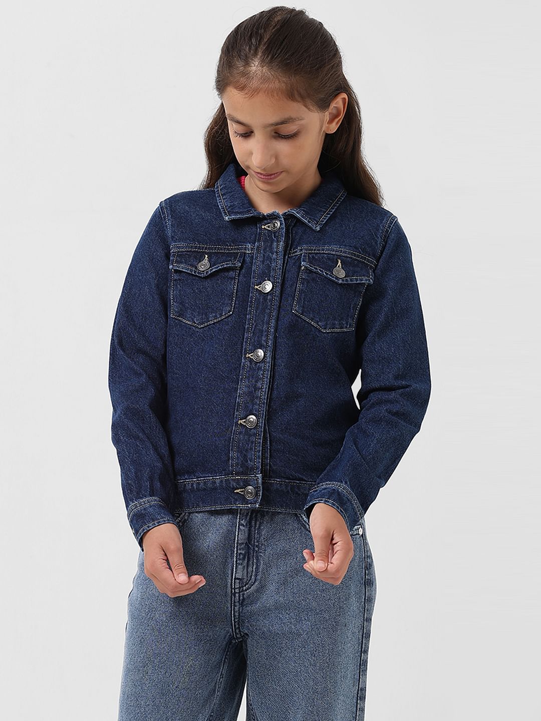 Girl Dark Blue Denim Jacket