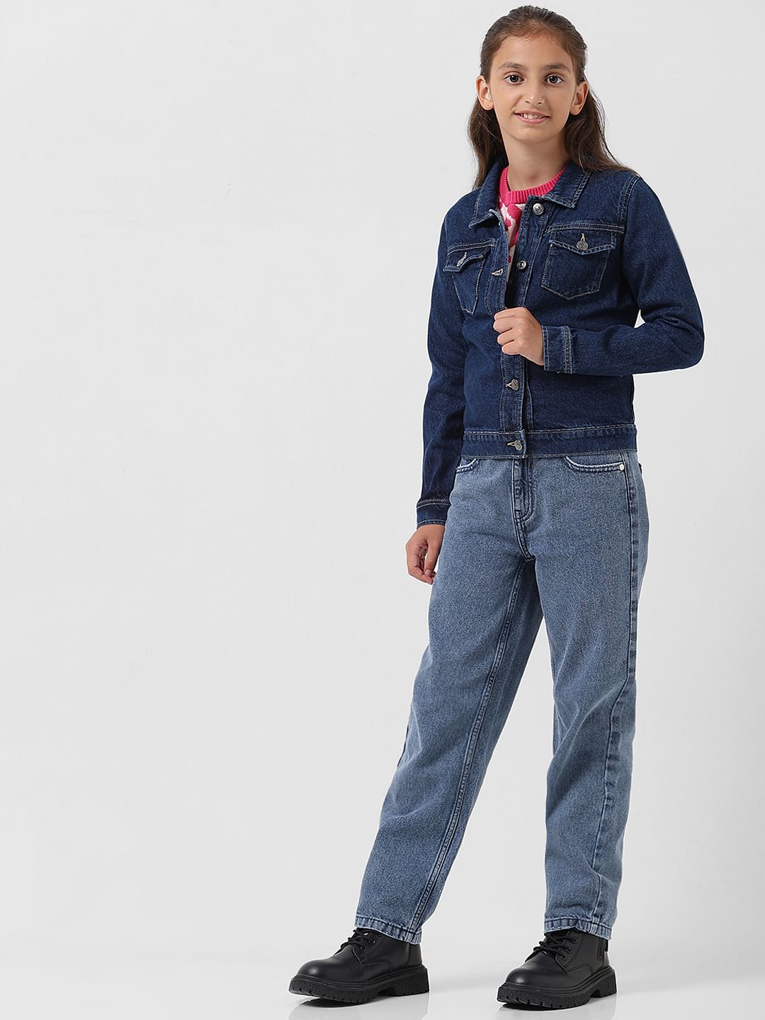 Girl Dark Blue Denim Jacket