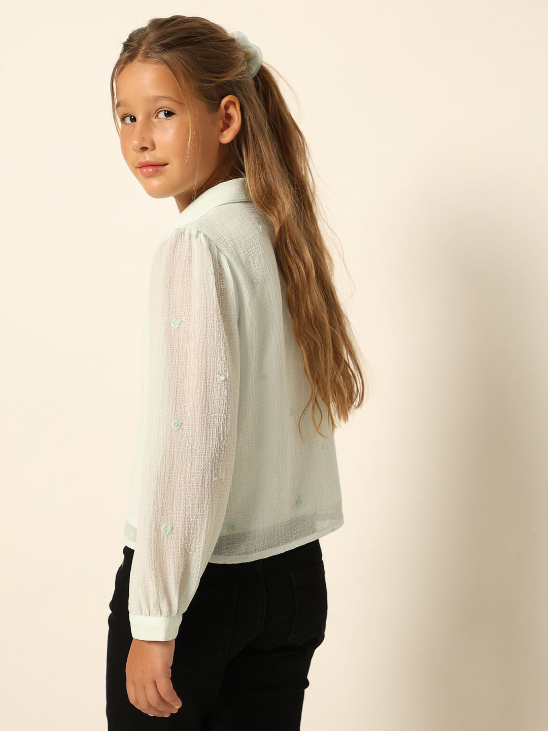 Light Green Embroidered Shirt