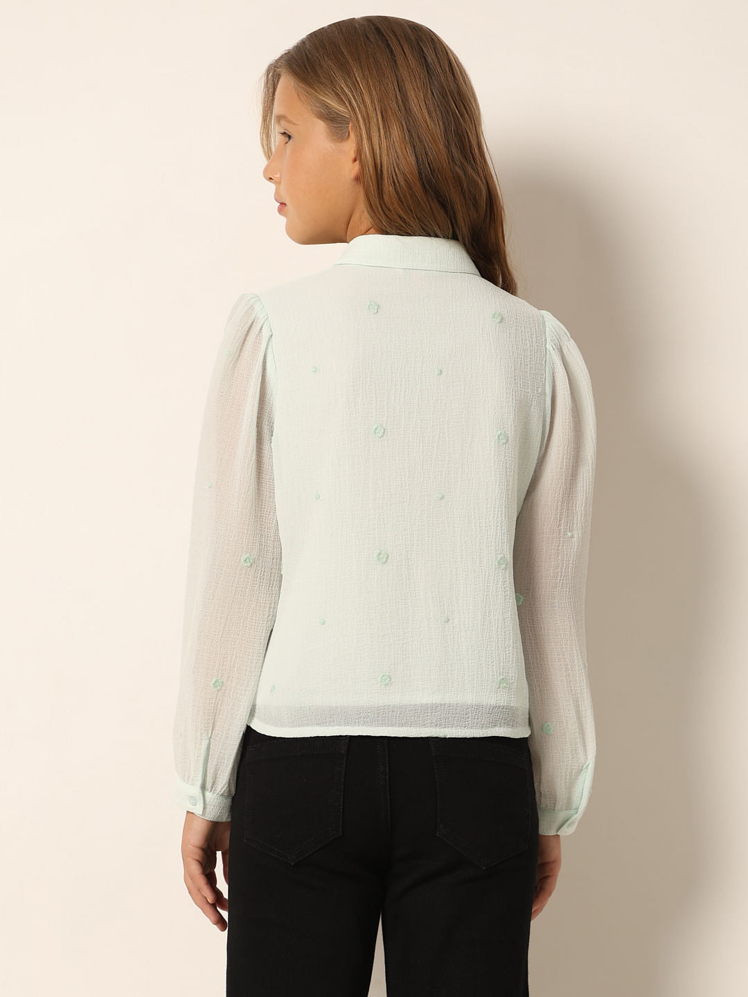 Light Green Embroidered Shirt