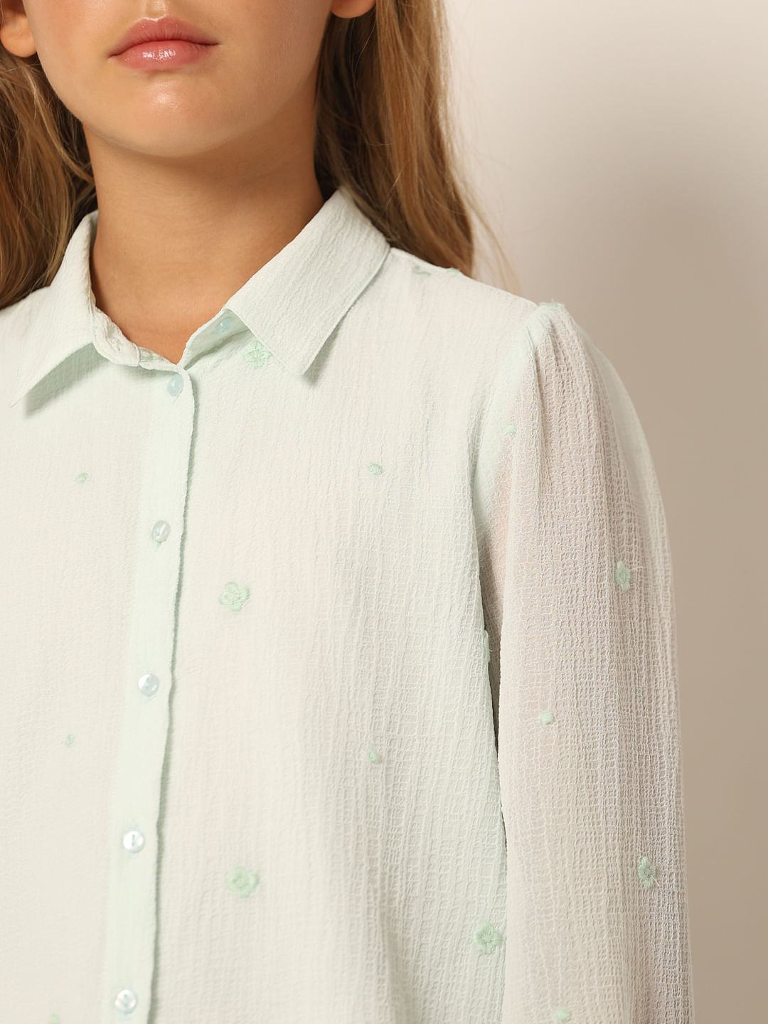 Light Green Embroidered Shirt