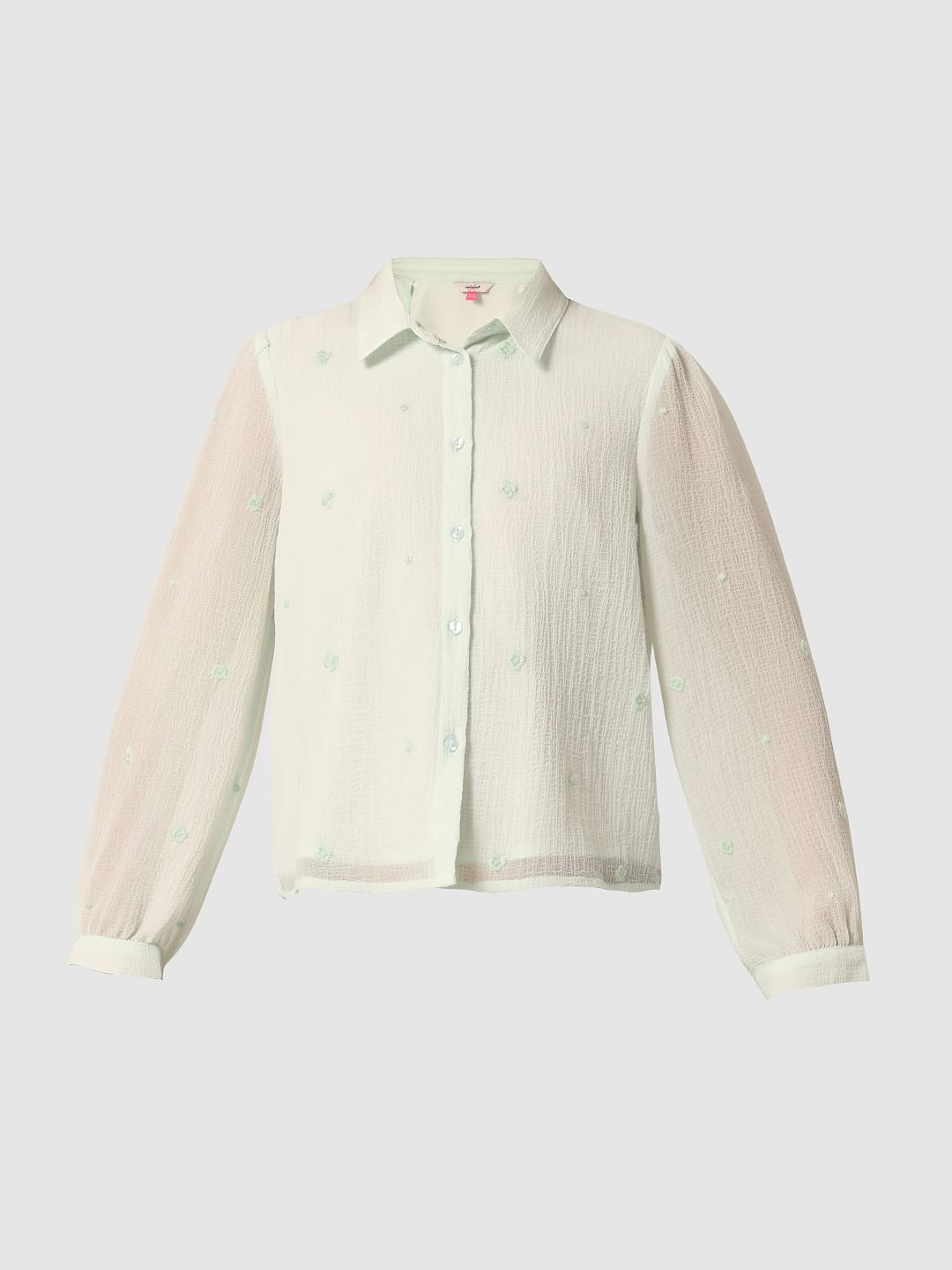 Light Green Embroidered Shirt