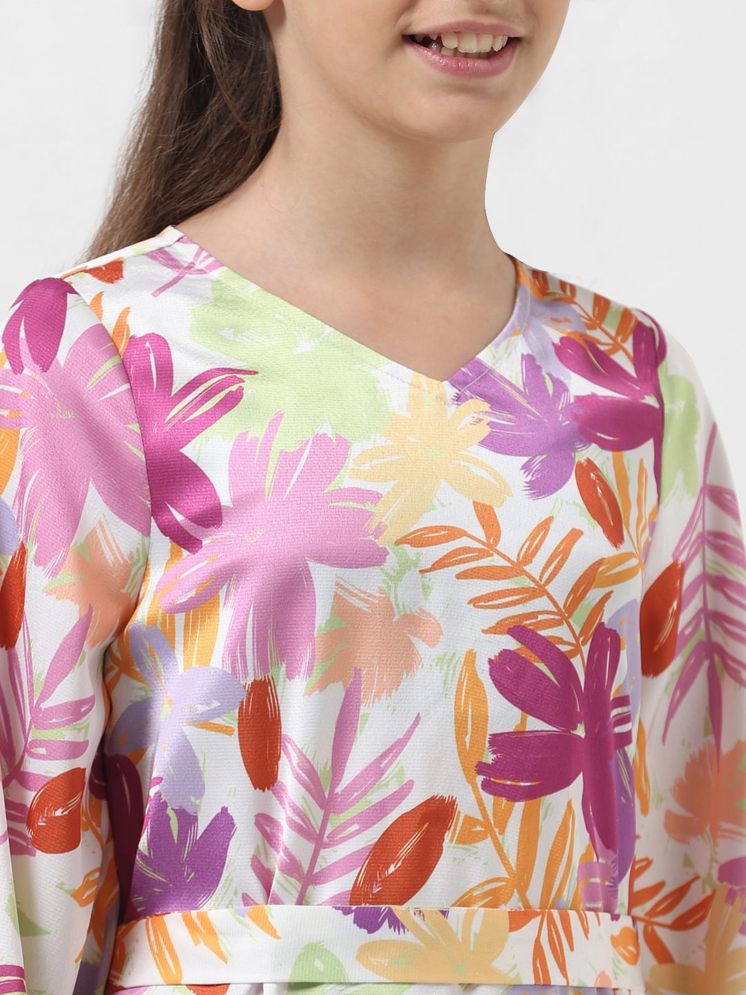 Girl Multi-Coloured Printed Shift Dress