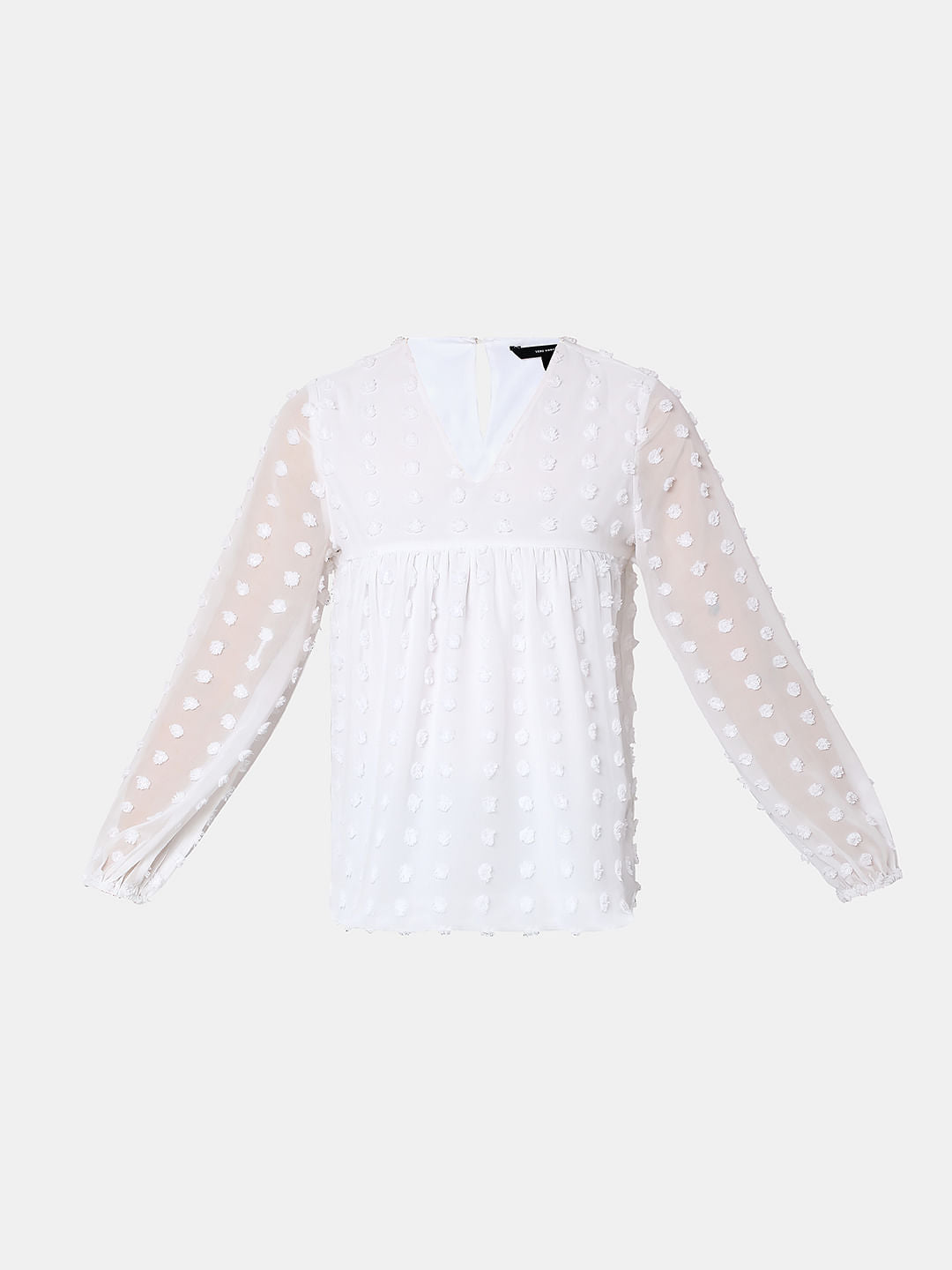 White Dobby Textured Top