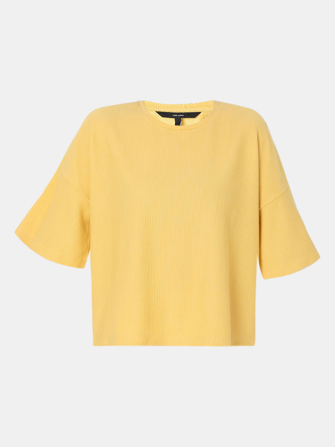 Yellow Ribbed Co-Ord Top