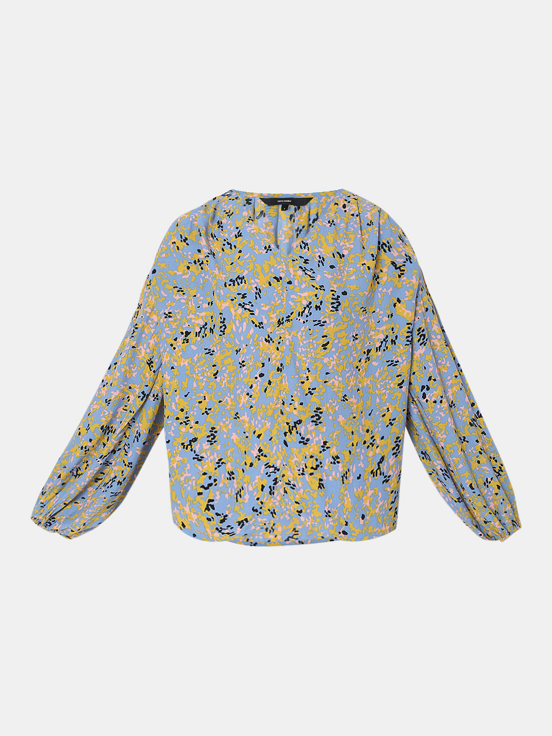 Blue Abstract Print Top
