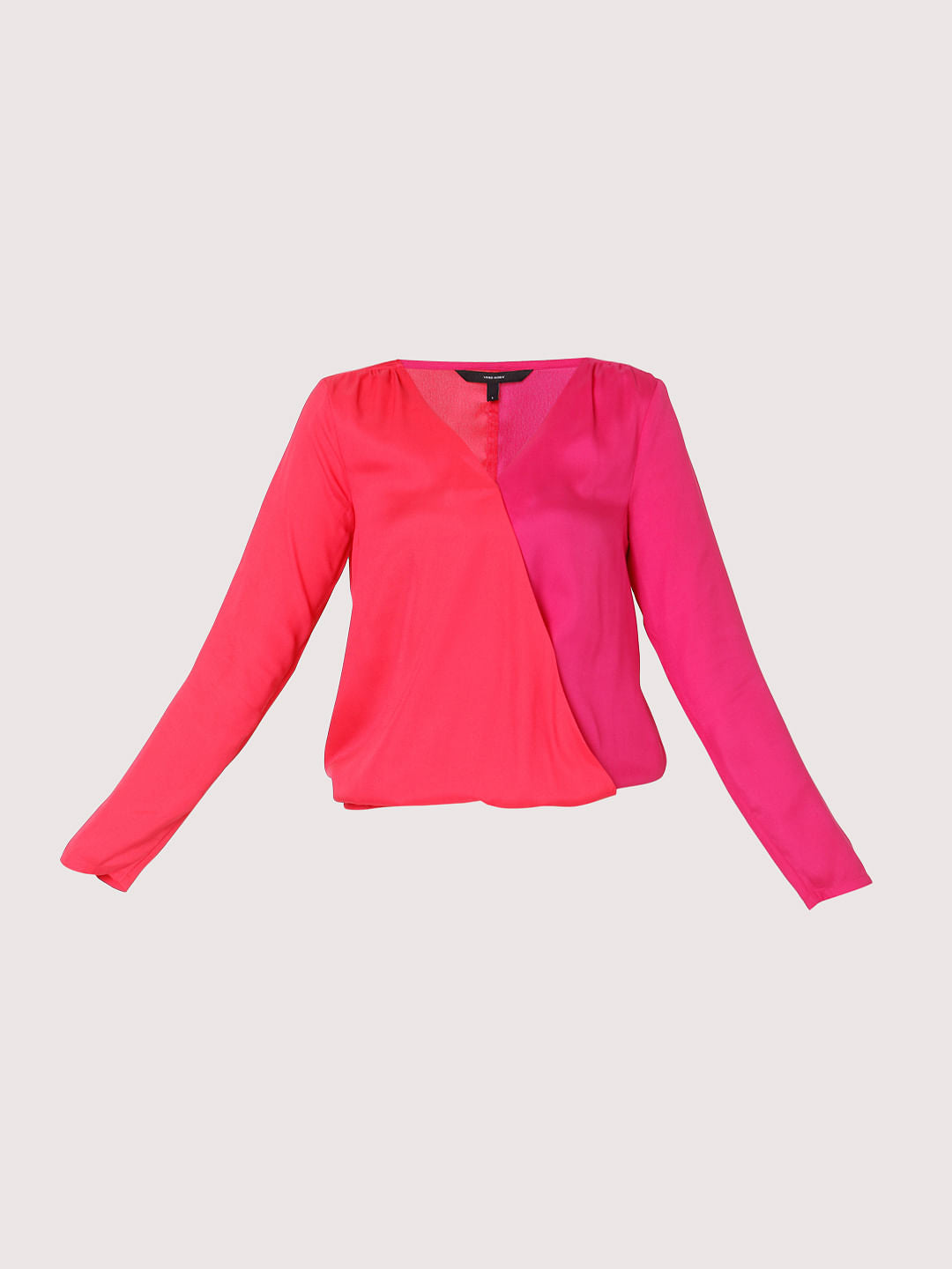 Pink Colourblocked Two-Toned Top