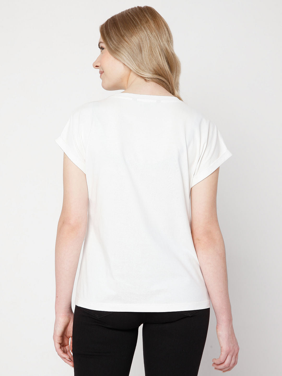 White Slogan Print T-Shirt