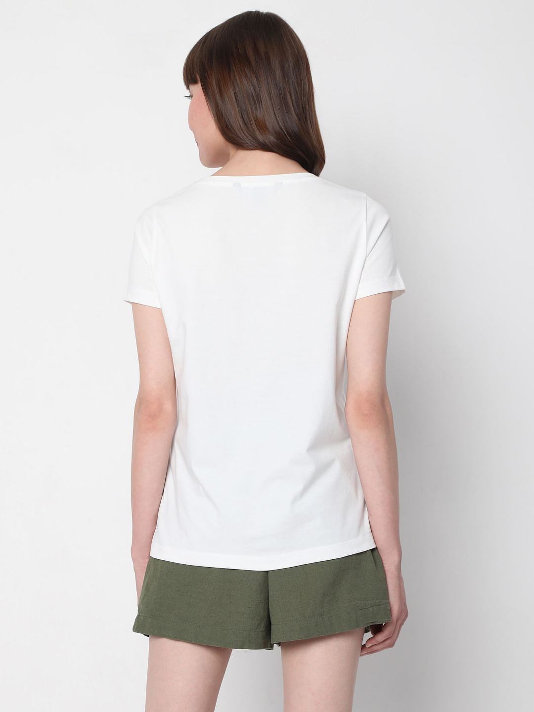 White Slogan Print T-Shirt