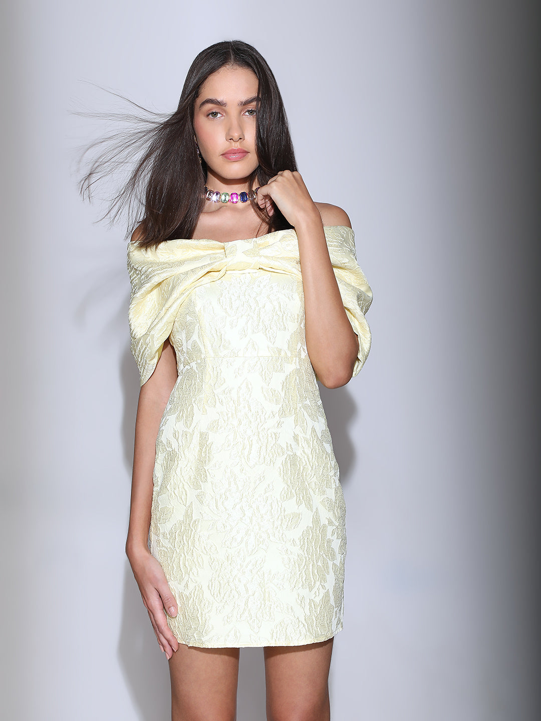 Bow Detail Off-Shoulder Dress