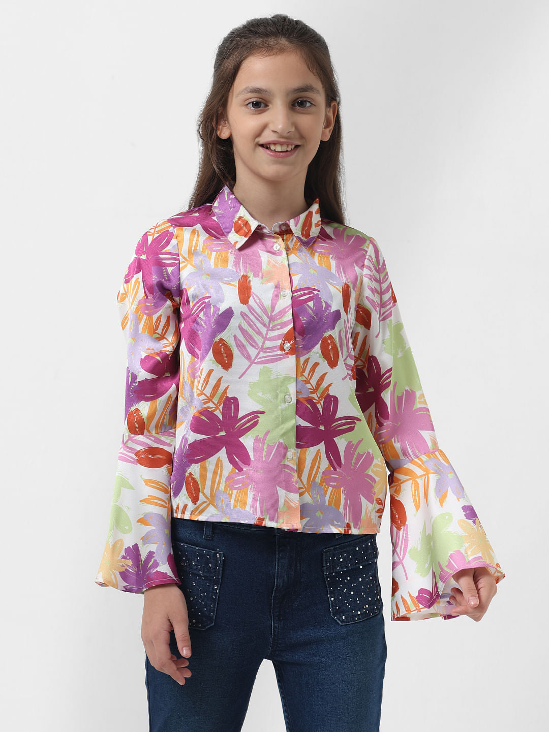 Girl Multi-Coloured Floral Shirt