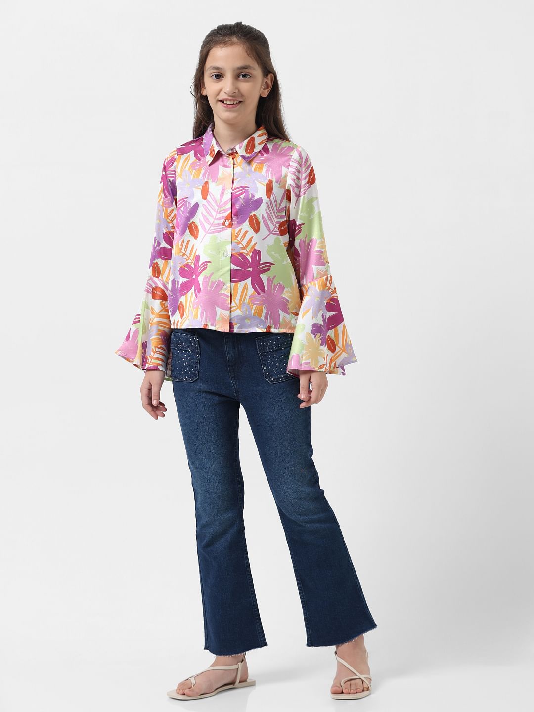Girl Multi-Coloured Floral Shirt