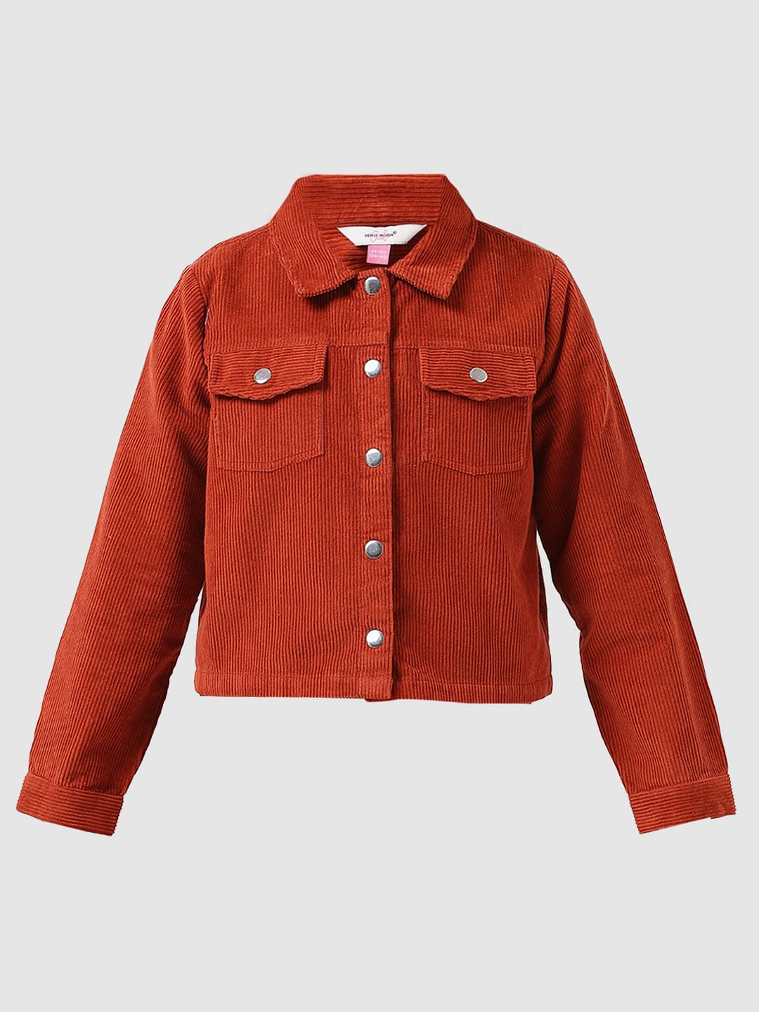 Girl Brick Red Corduroy Shirt
