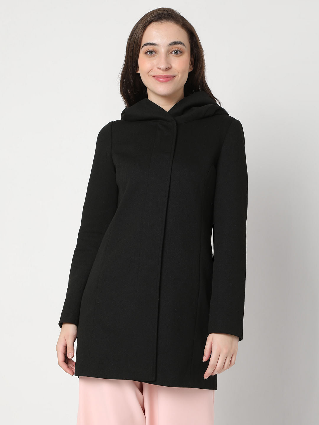 Black Long Hooded Jacket