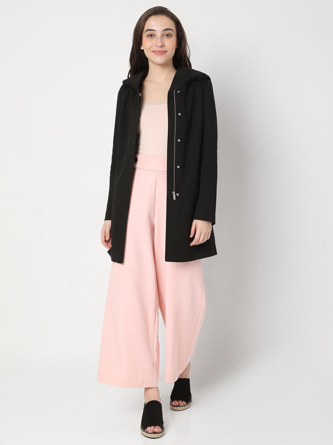 Black Long Hooded Jacket