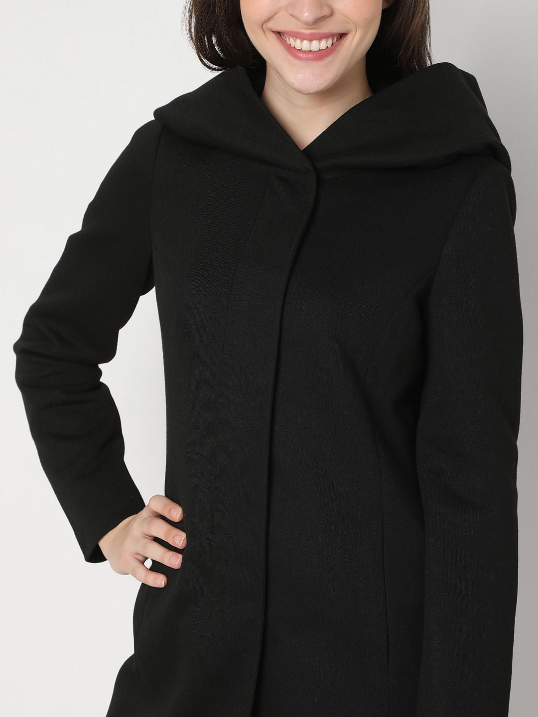 Black Long Hooded Jacket