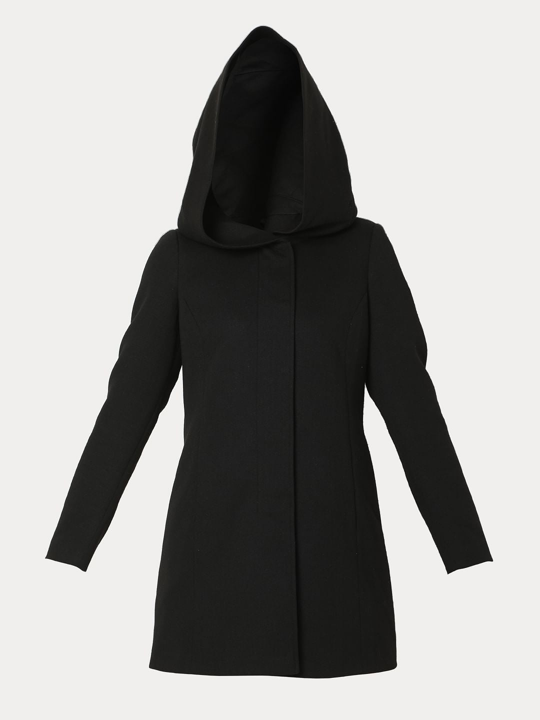 Black Long Hooded Jacket