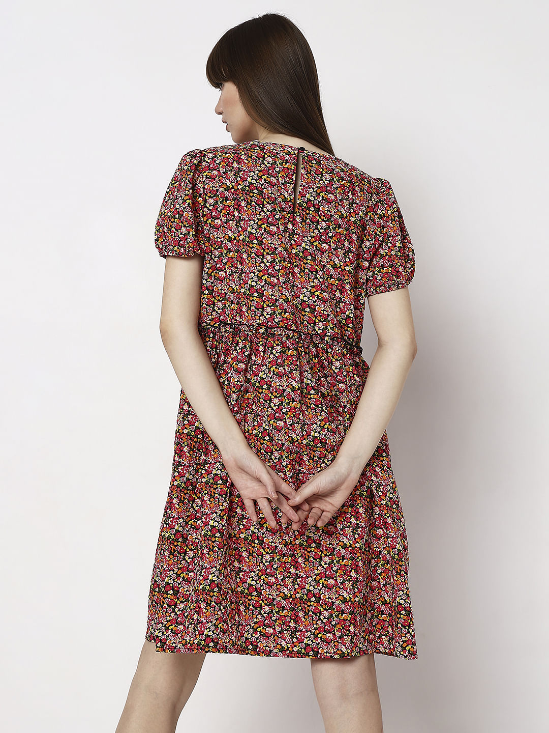 Black Floral Print Dress