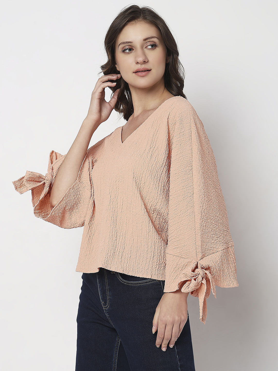 Peach Textured Top