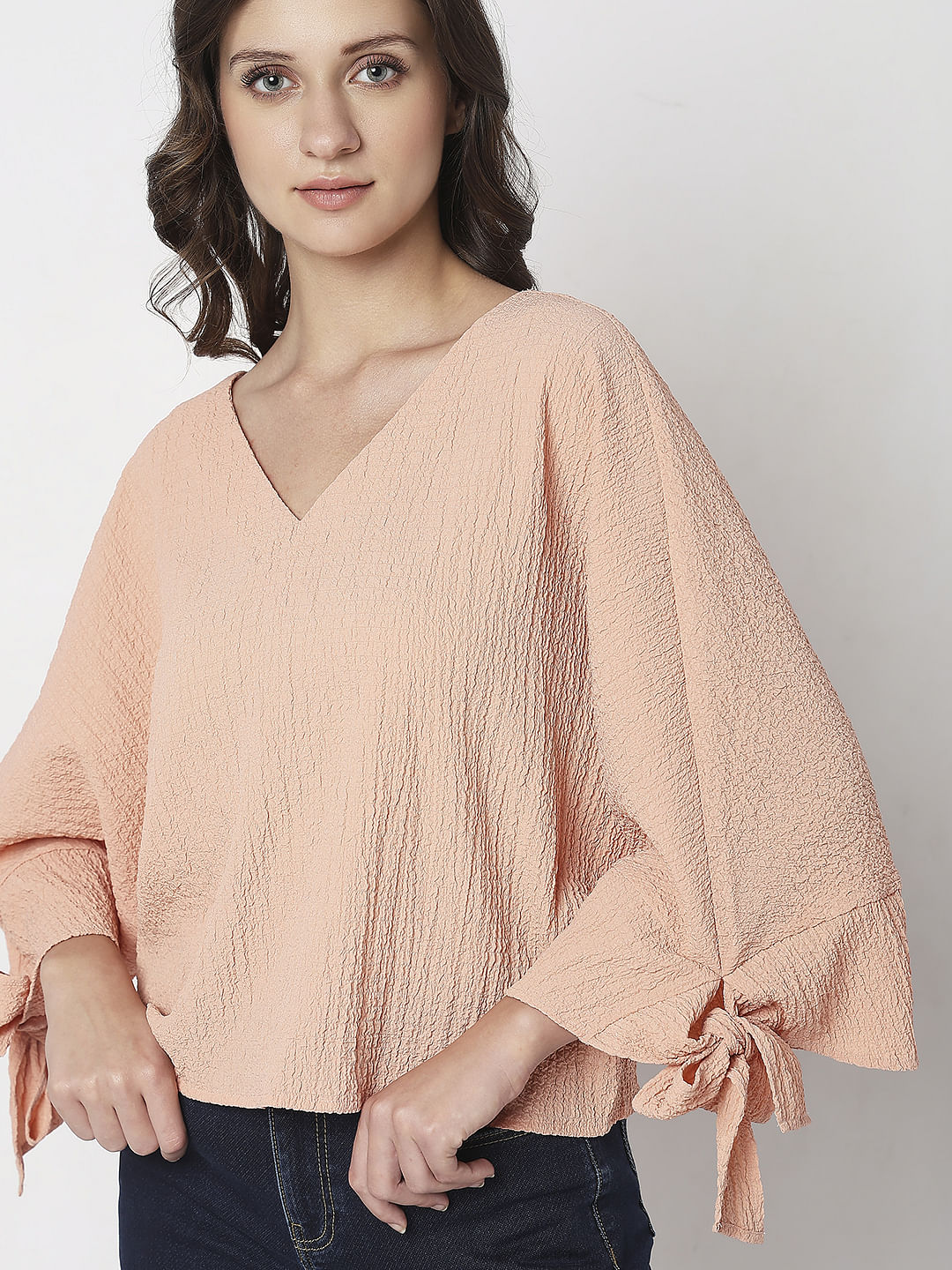 Peach Textured Top