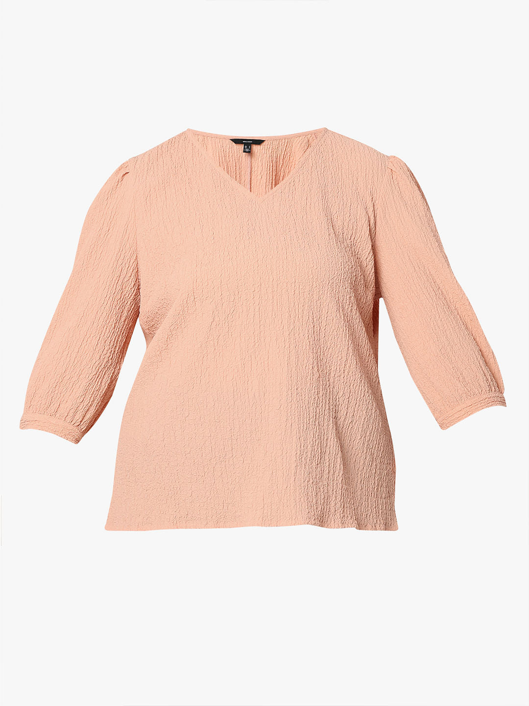 Curve Peach Textured Top