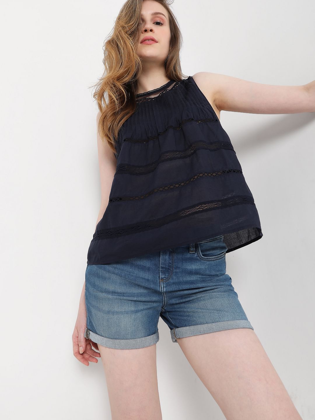 Navy Blue Sleeveless Top