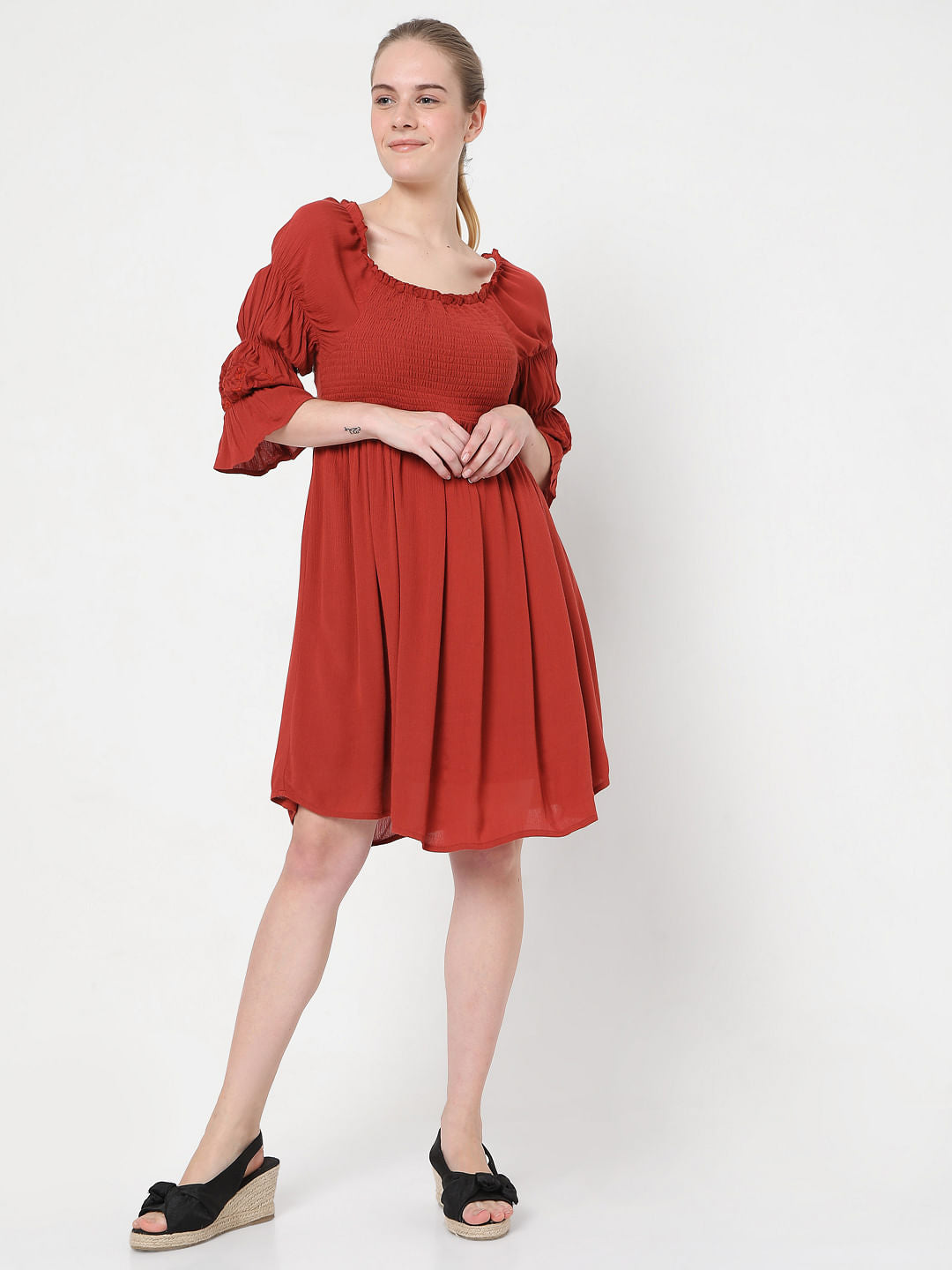 Brick Red Shift Dress