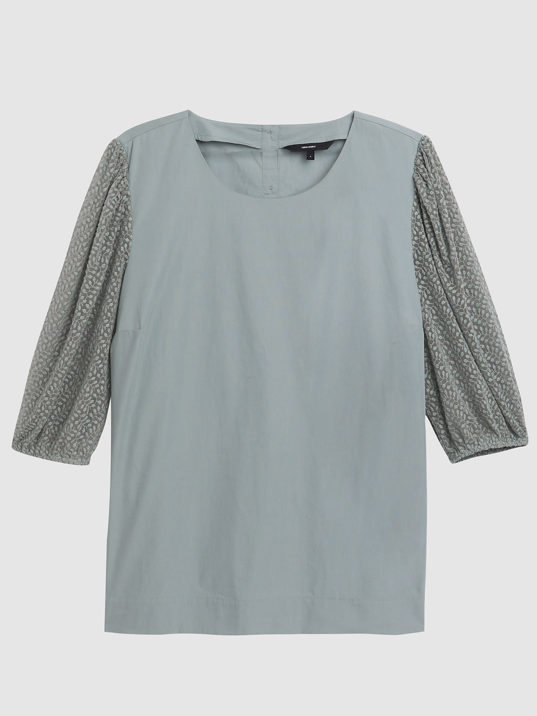 Curve Grey Lace Detail Top