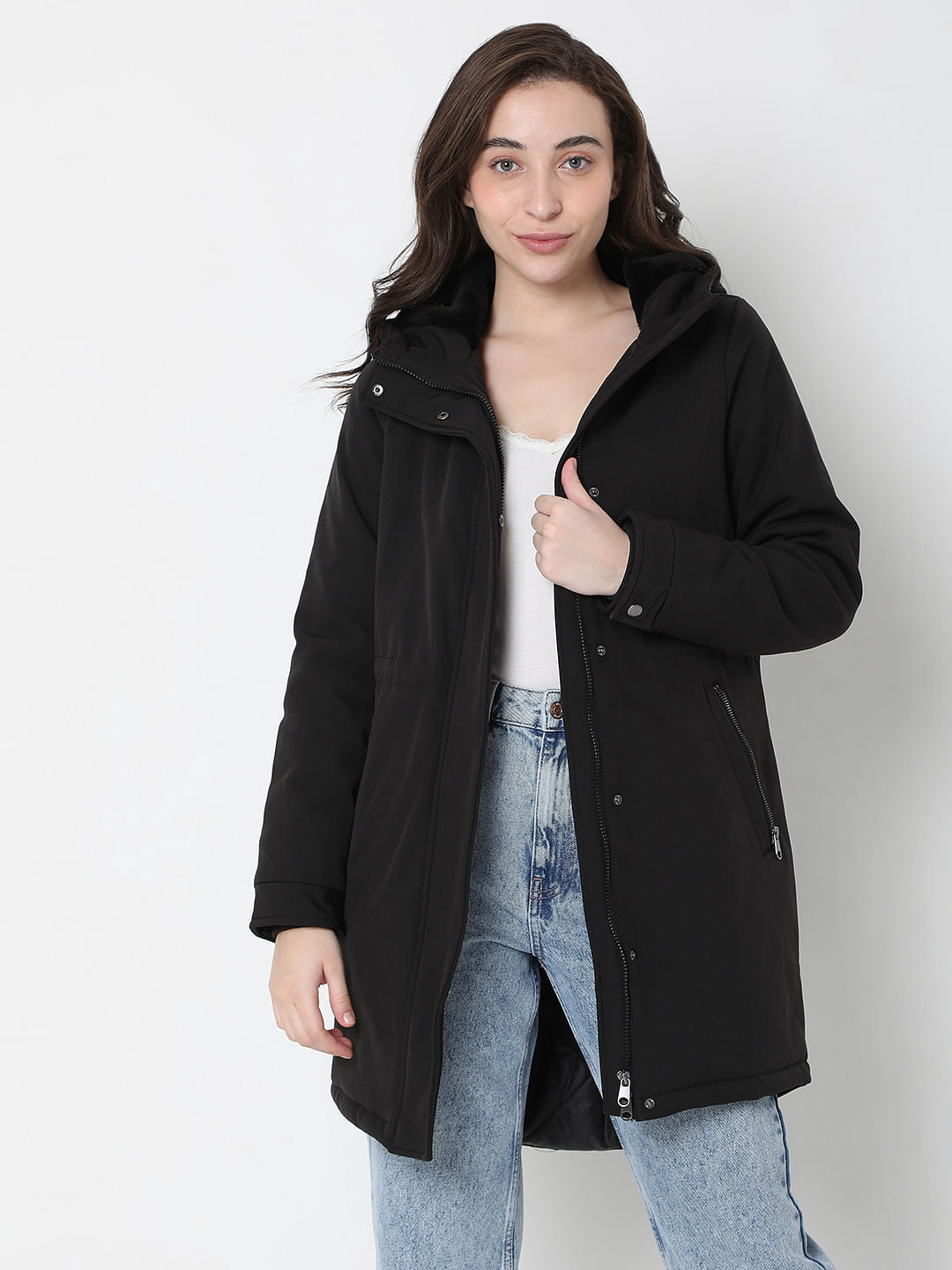 Black Hooded Coat