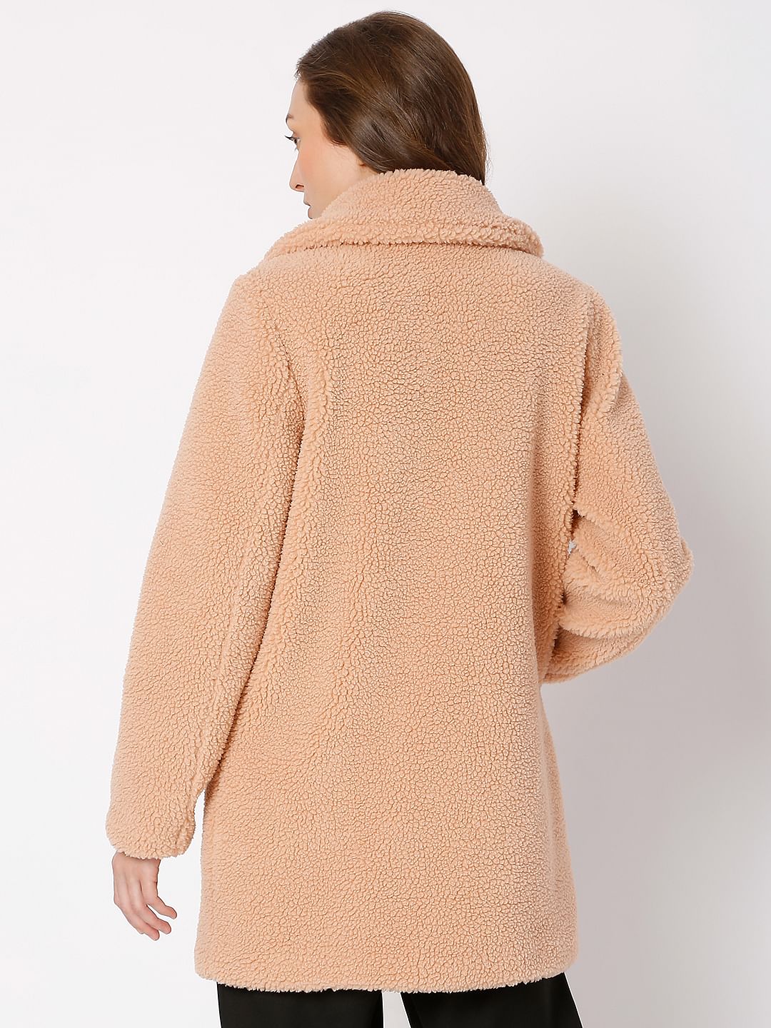 Coral Teddy Coat