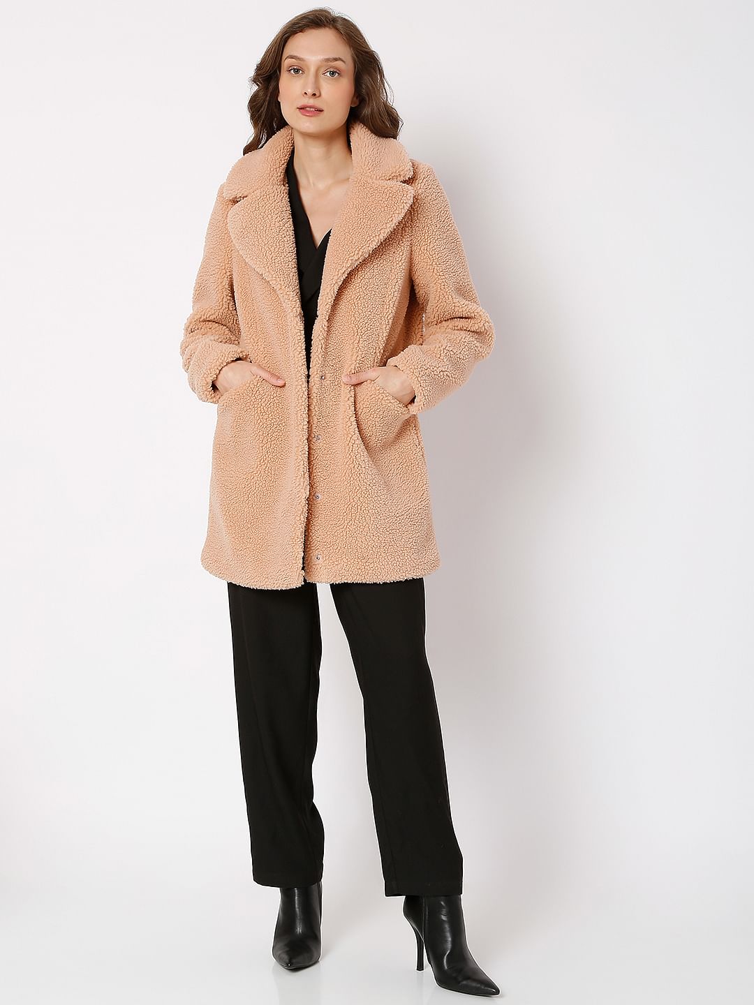 Coral Teddy Coat