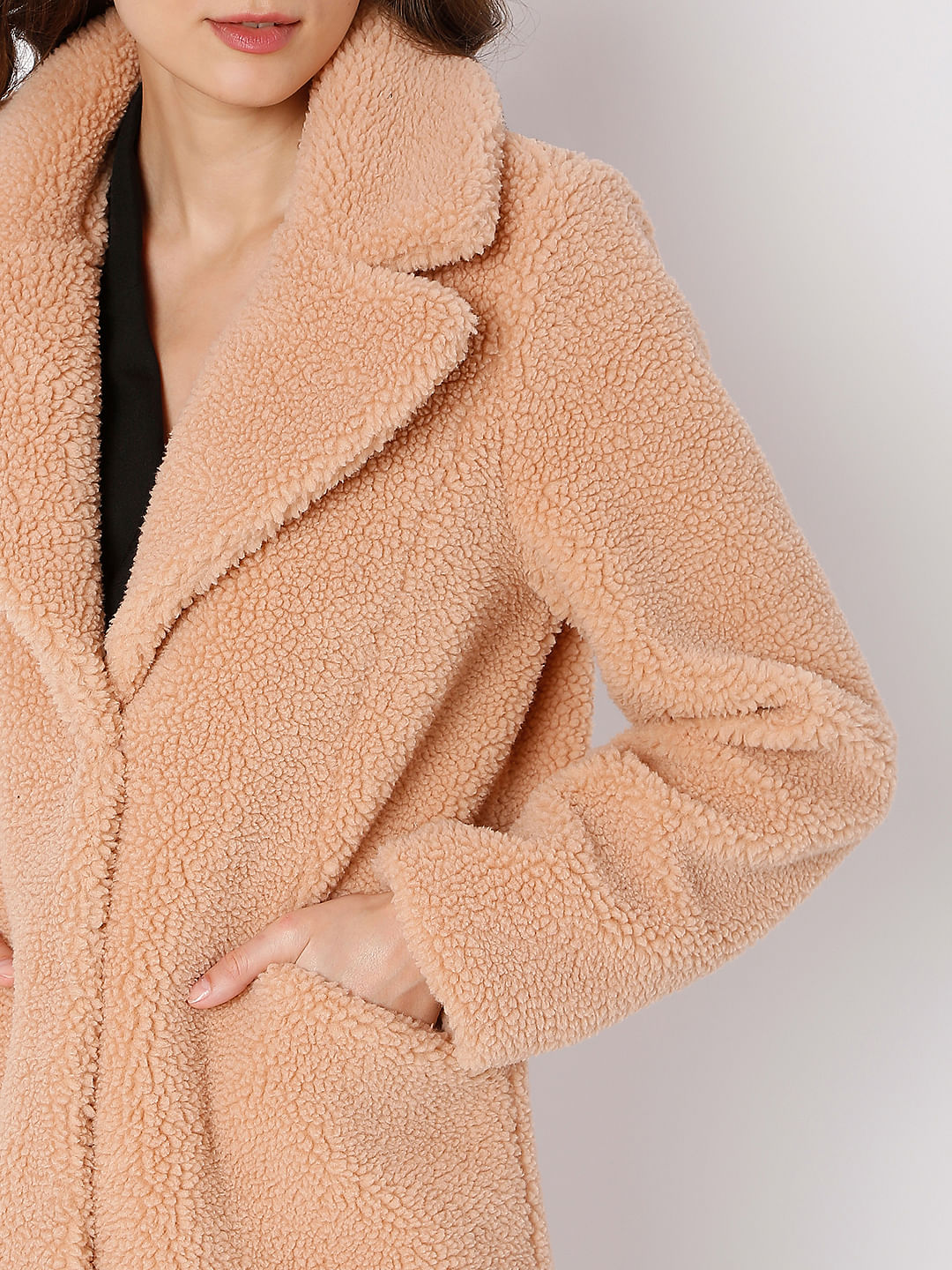 Coral Teddy Coat