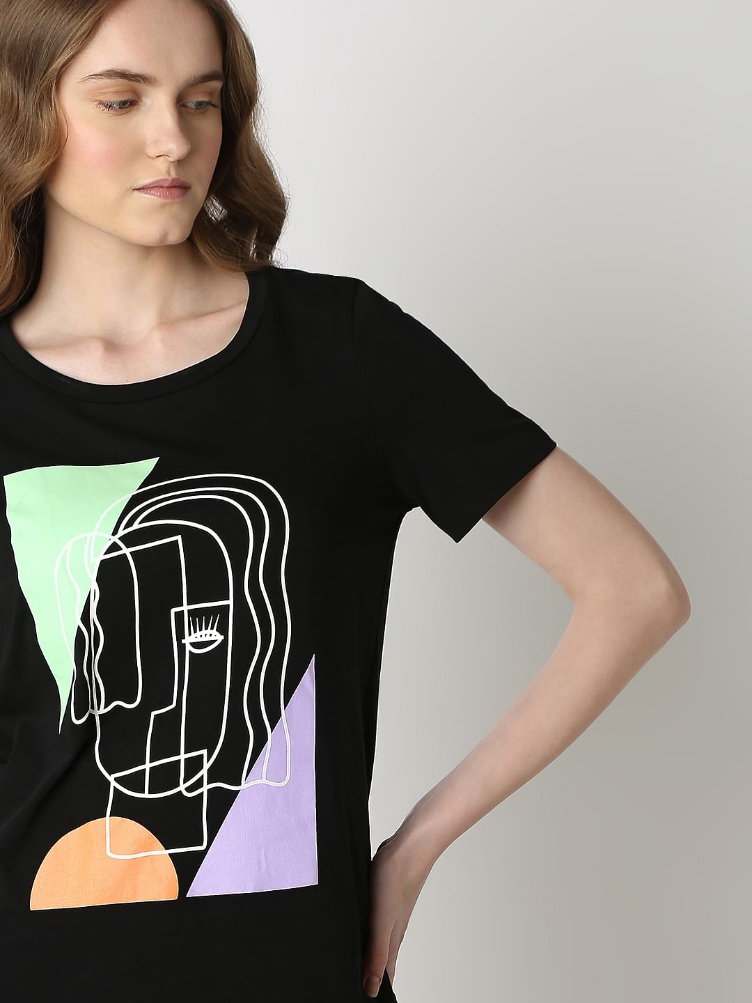 Black Graphic Print T-Shirt