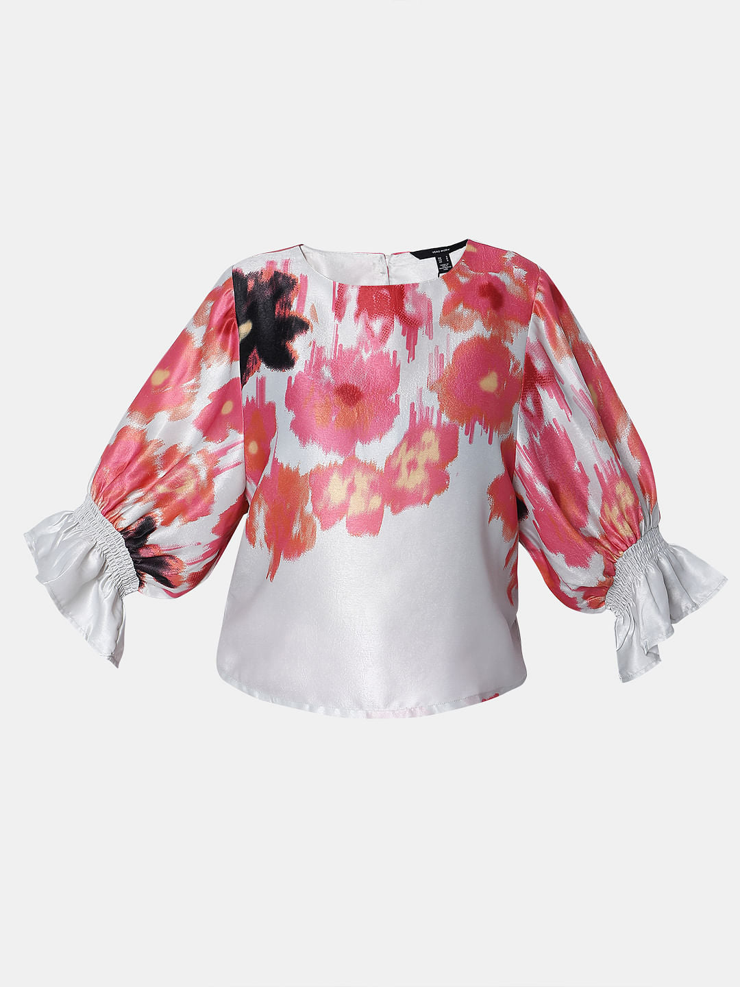 Off-White Brushed Floral Print Top