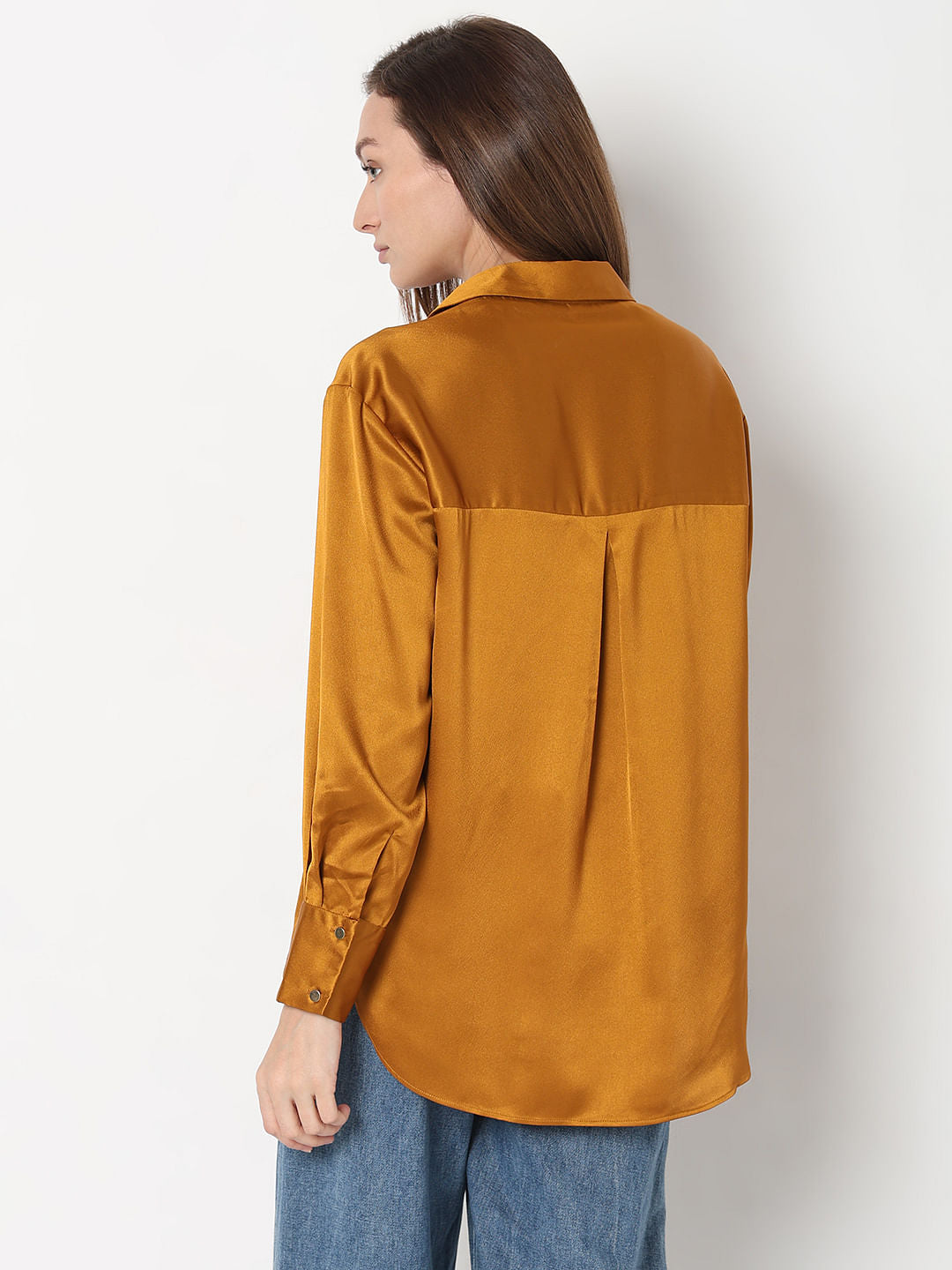 Dark Yellow Satin Shirt