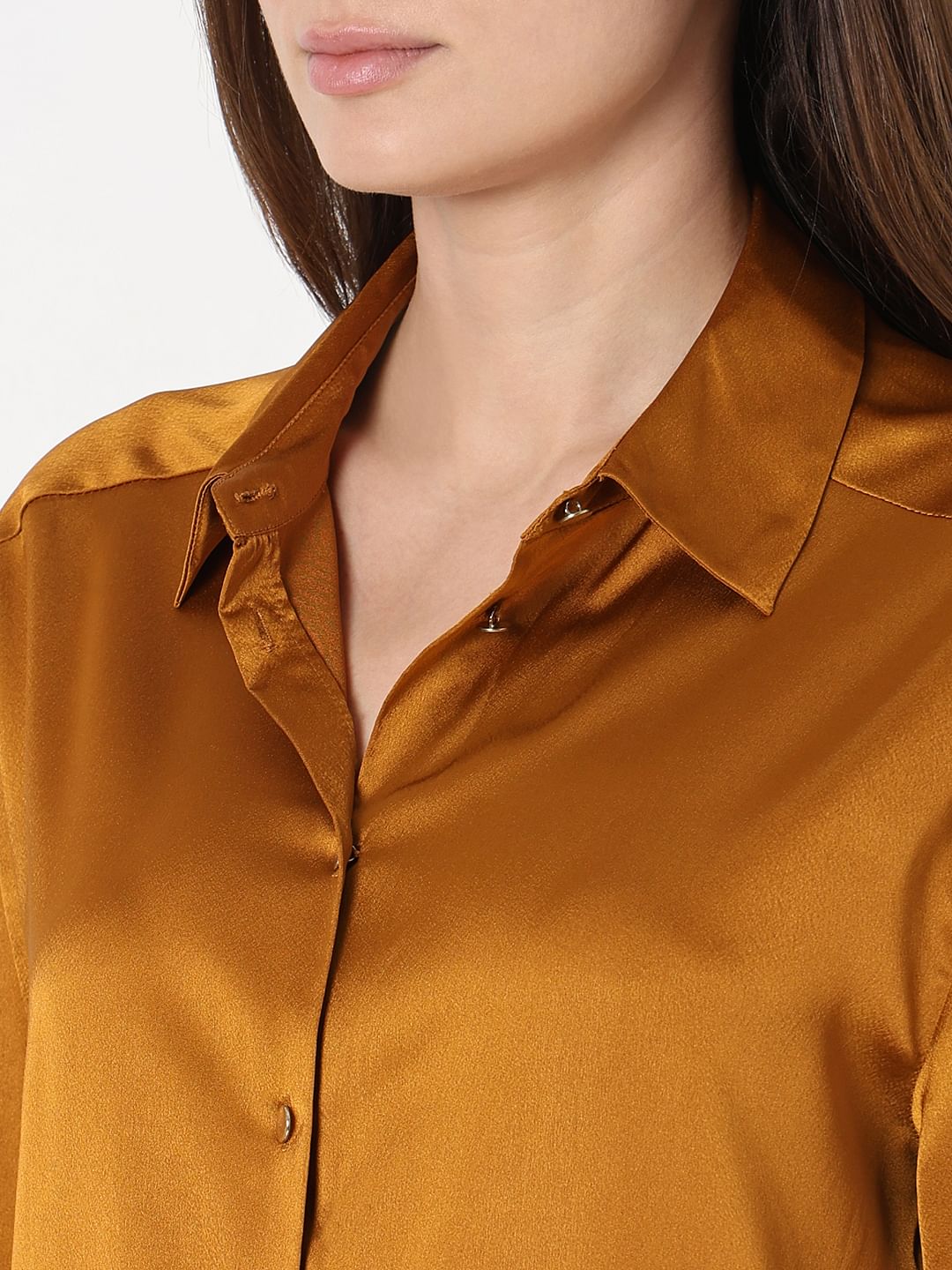 Dark Yellow Satin Shirt