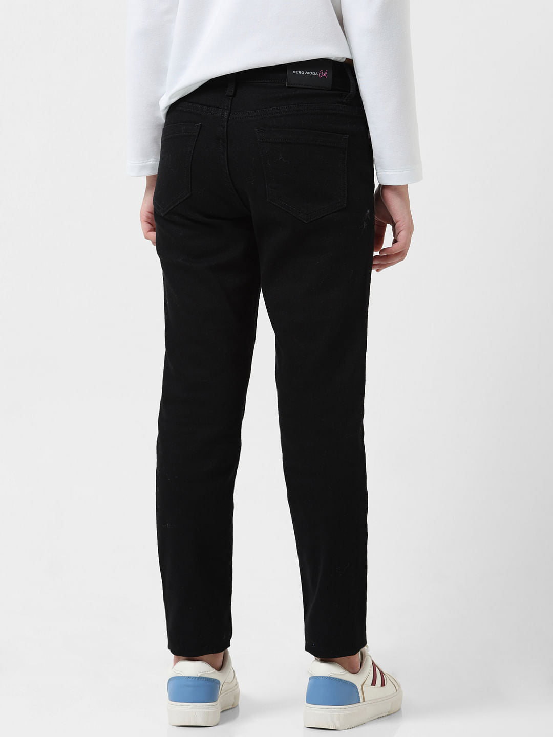Girl Black Mid Rise Skinny Jeans