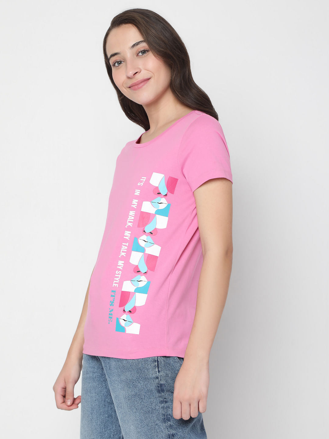 Pink Graphic Print T-Shirt