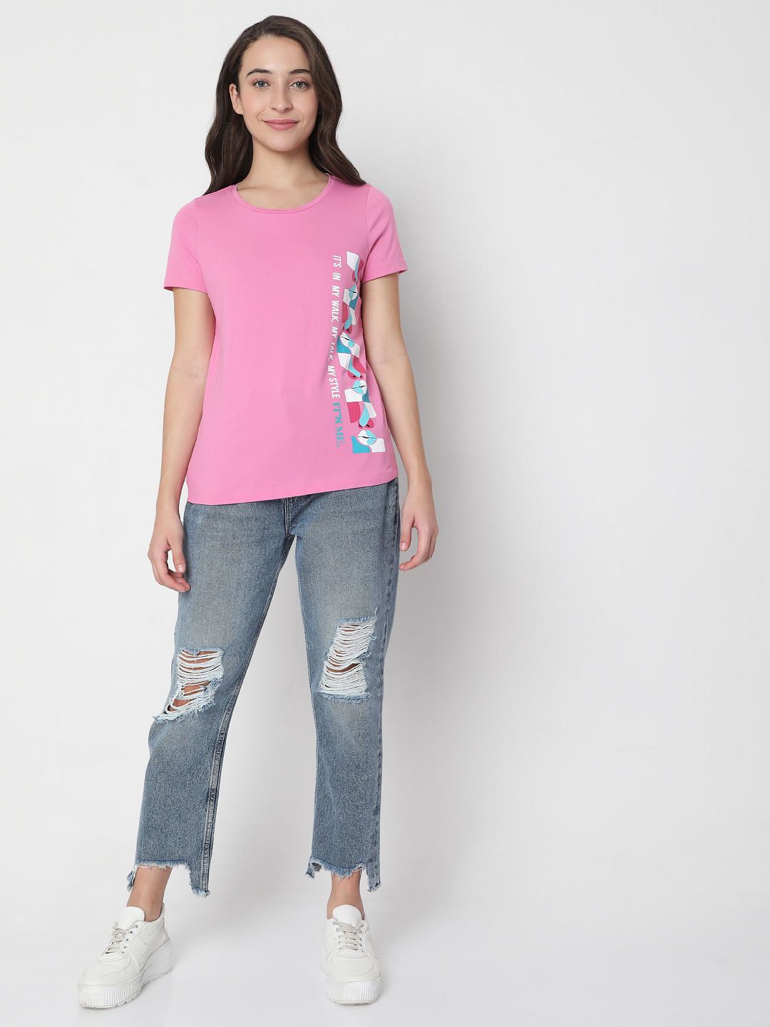 Pink Graphic Print T-Shirt