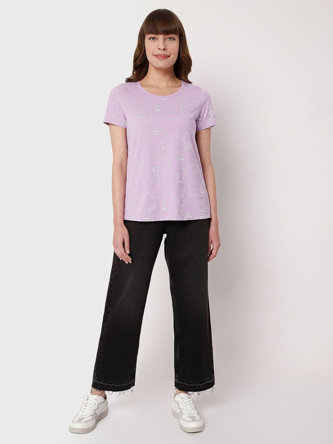 Lilac Graphic Print T-Shirt