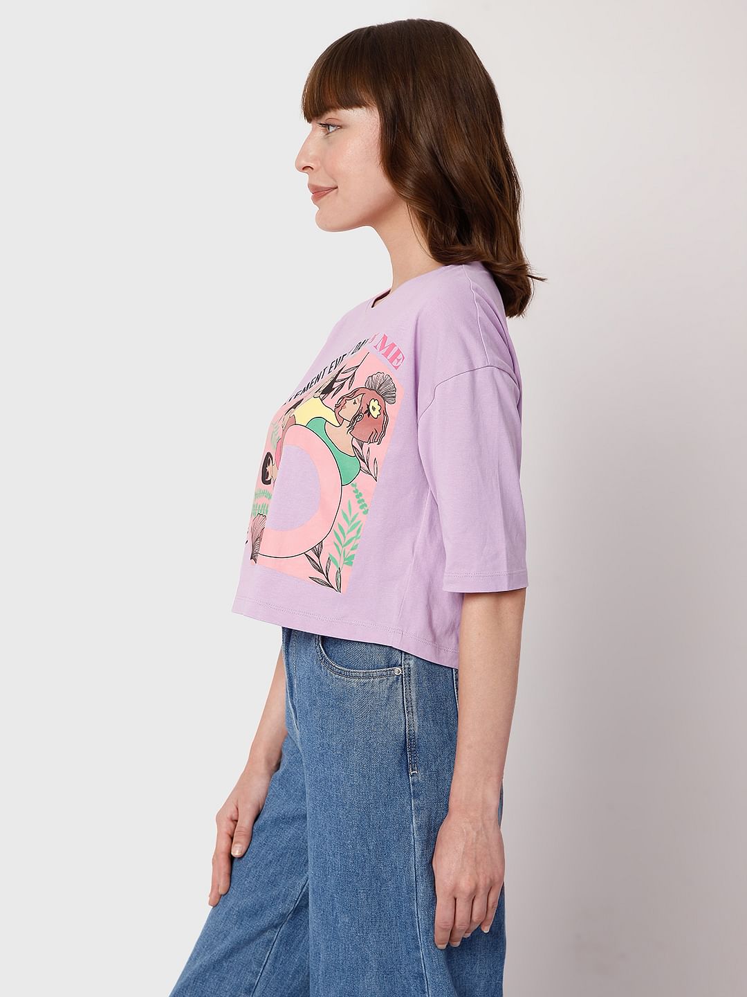 Lilac Graphic Print T-Shirt
