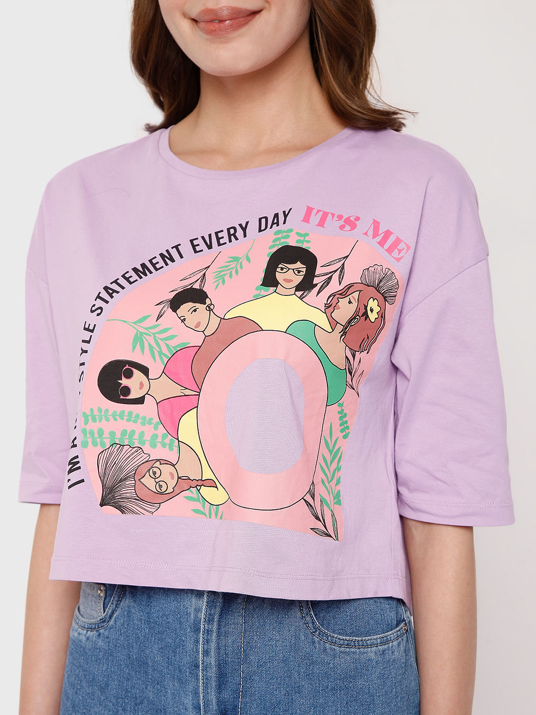 Lilac Graphic Print T-Shirt