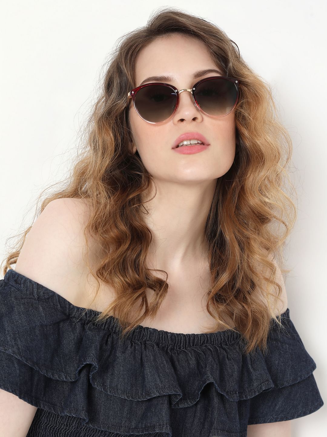 Maroon Tinted Sunglasses