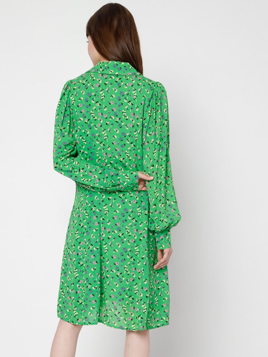 Green Floral Shift Dress