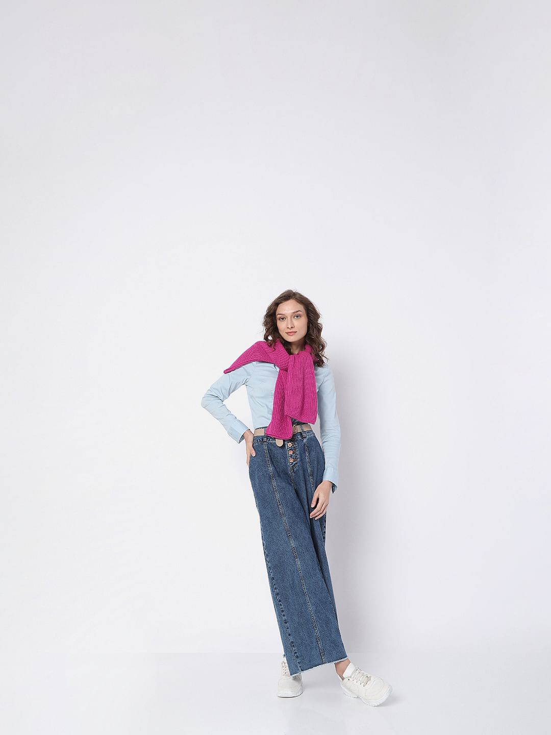Blue High Rise Zoey Wide-Leg Jeans