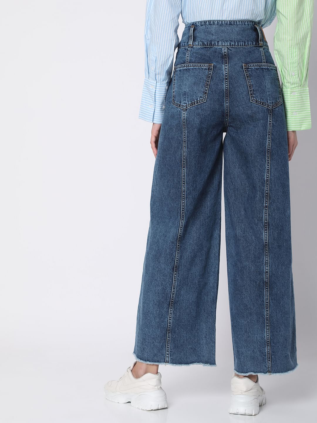 Blue High Rise Zoey Wide-Leg Jeans