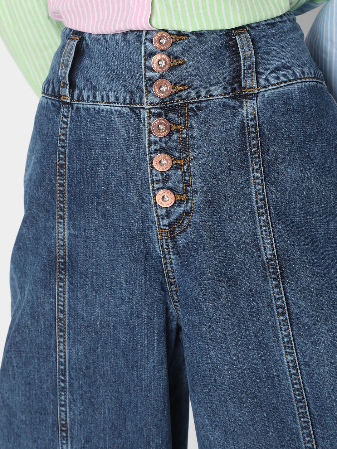 Blue High Rise Zoey Wide-Leg Jeans