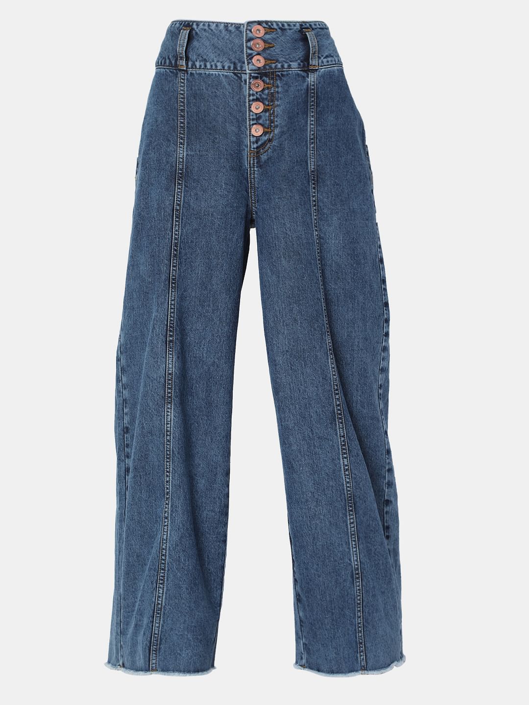 Blue High Rise Zoey Wide-Leg Jeans